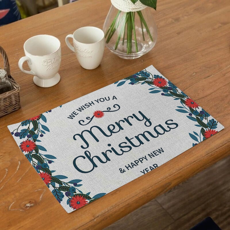 Classic Merry Christmas Print Table Placemat