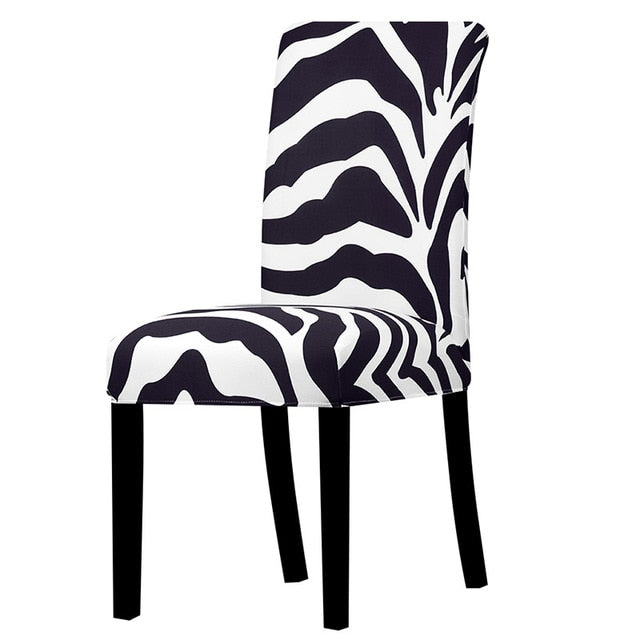 zebra print dining chair covers