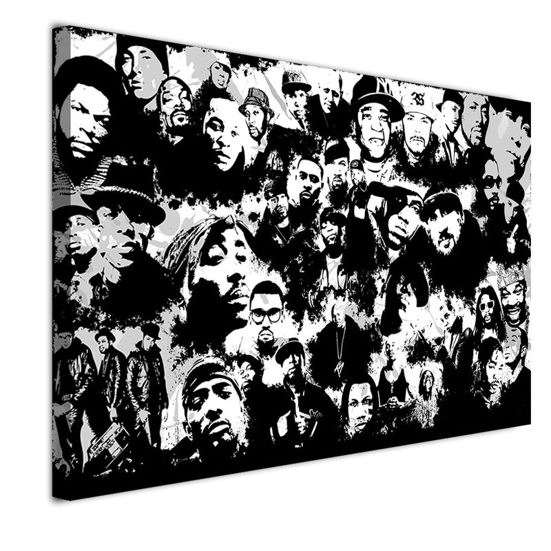 Black White Canvas Hip Hop Rap Collage Wall Art Decorzee