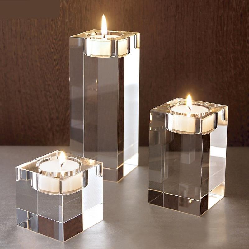 Solid Square Glass Tealight Stand Candle Holder Decorzee