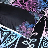 Black 3 Piece Purple Bohemian Elephant Duvet Cover Set Decorzee