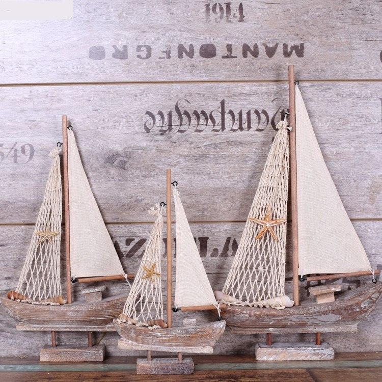 Decorative Rustic Wooden Sailboat