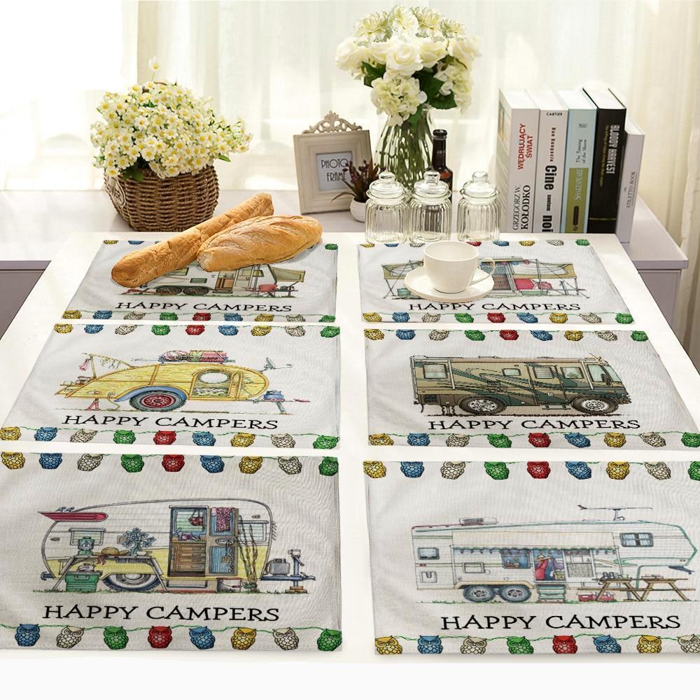 Happy Campers Rv Camping Table Placemat