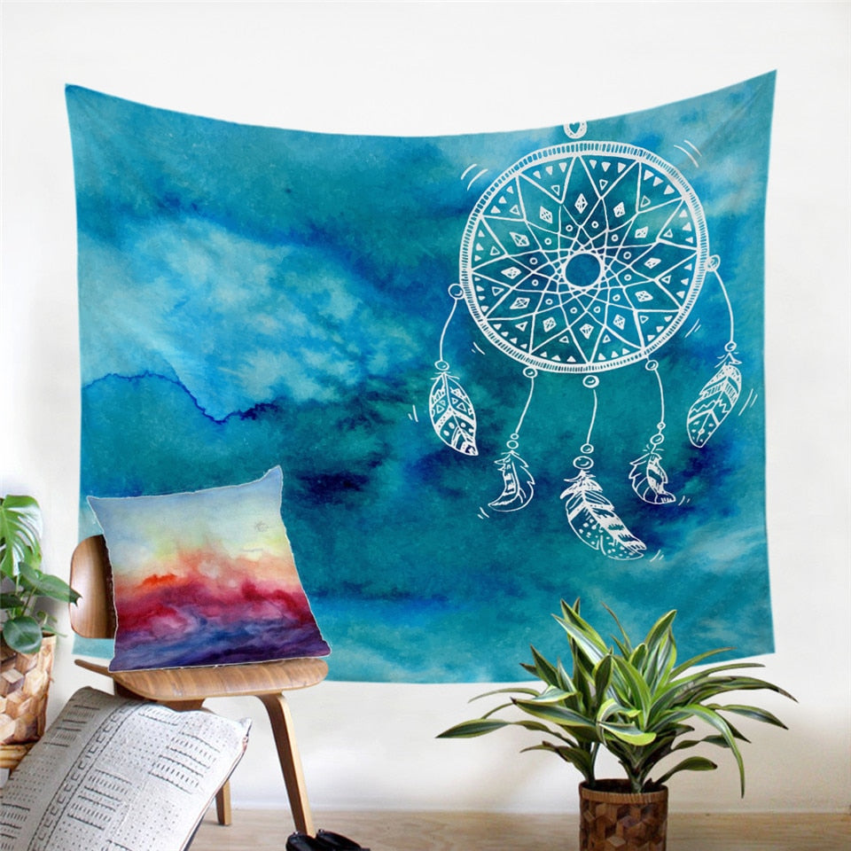 Watercolor Dreamcatcher Wall Tapestry