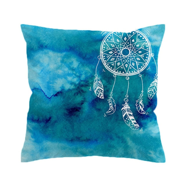 Watercolor Dreamcatcher Print Microfiber Pillow Cover