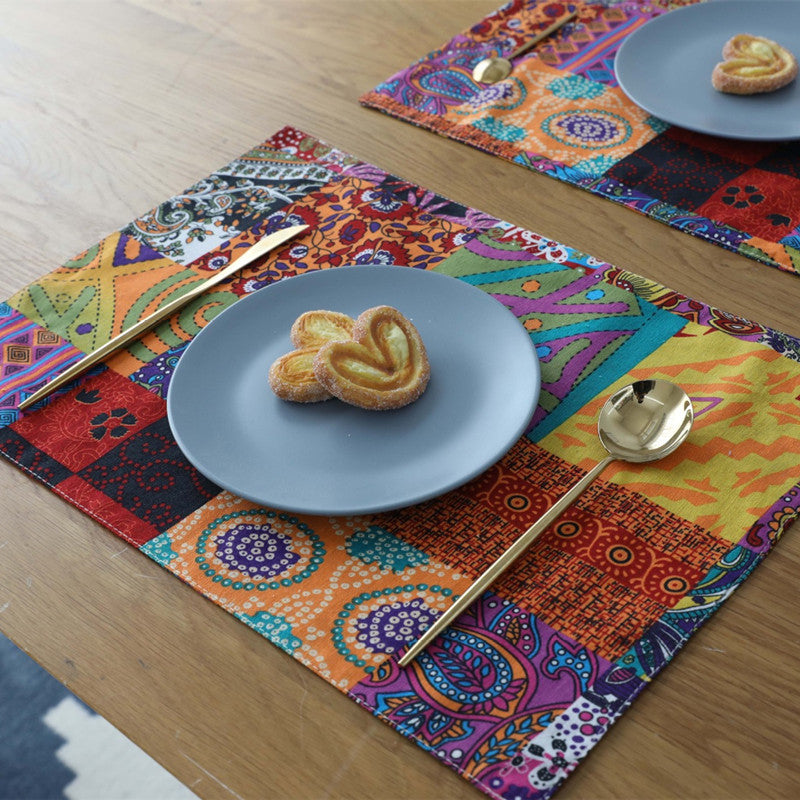 4-piece Multi-color Bohemian Pattern Table Placemat Set