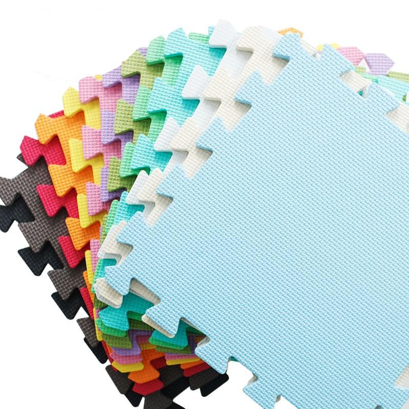 Solid-color 12" Foam Interlocking Floor Mat Tiles