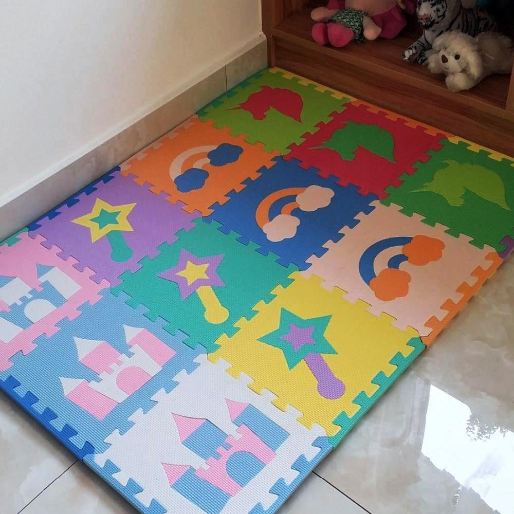 Rainbow Unicorn Castle Foam Interlocking Play Mat