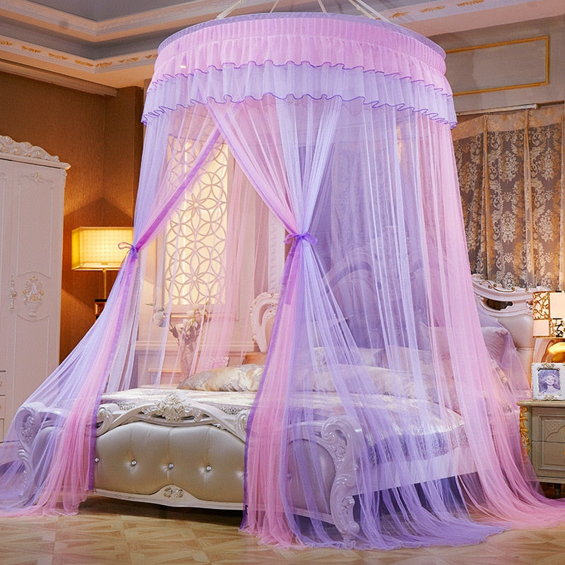 Two Color 47 Round Sheer Princess Bed Canopy Decorzee