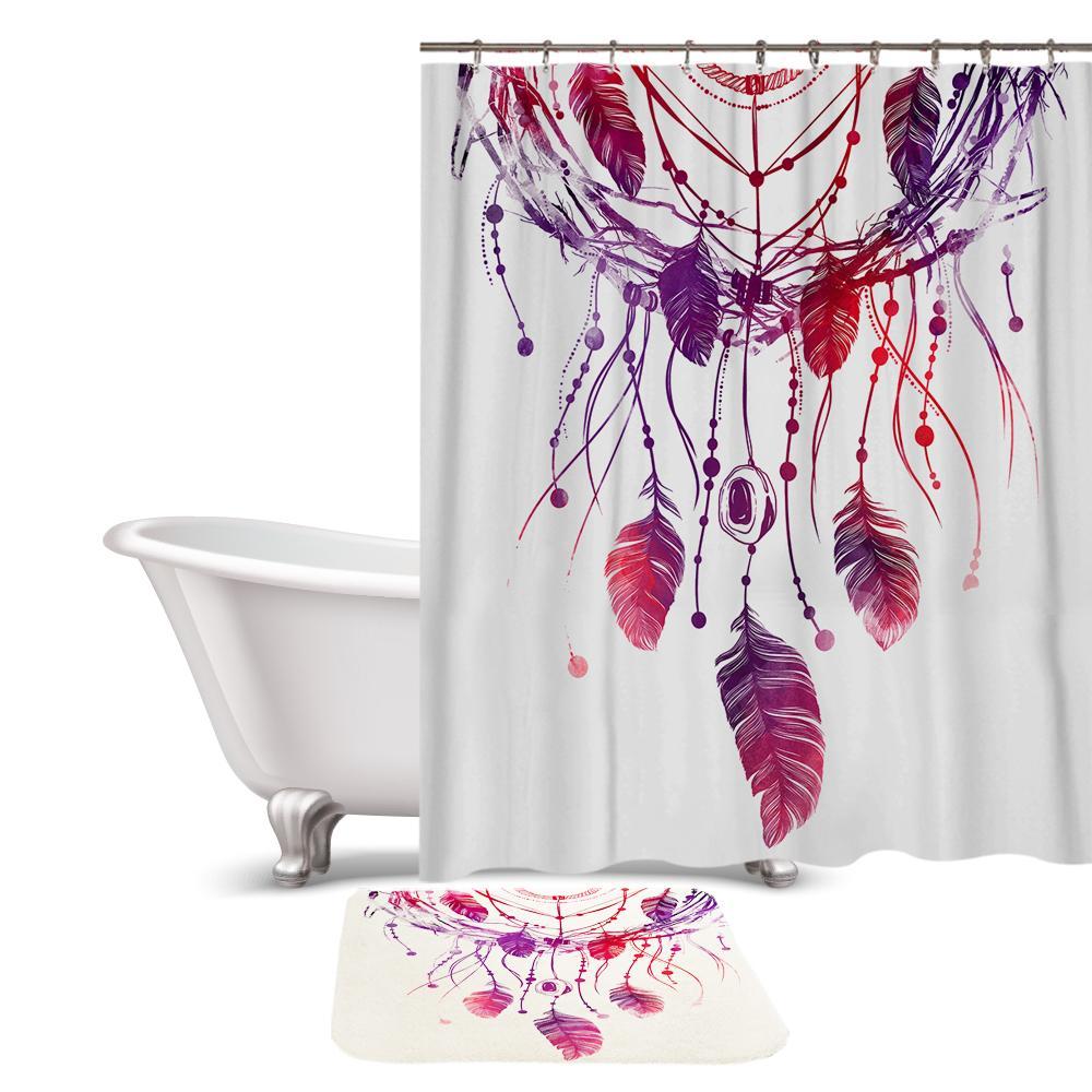 Multi-color Dreamcatcher Shower Curtain / Bath Mat