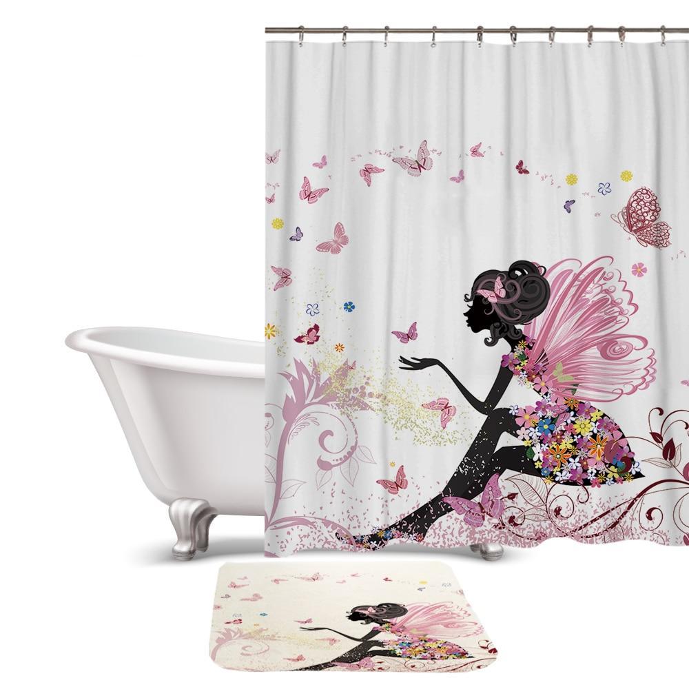 Magical Butterfly Fairy Shower Curtain / Bath Mat