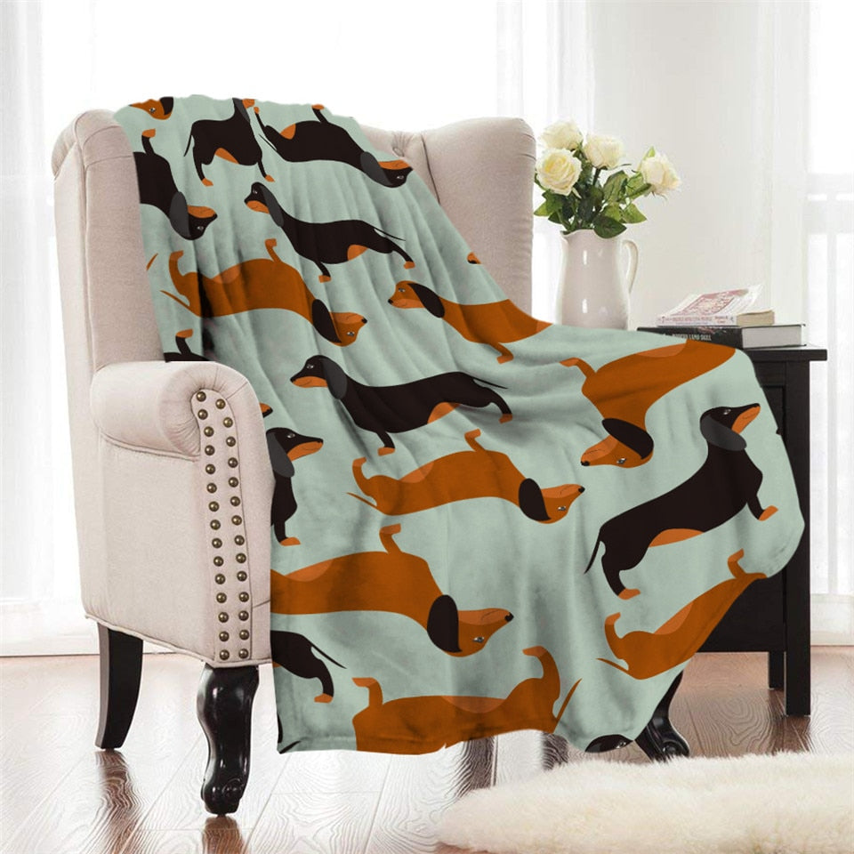 Fleece Dachshund Wiener Dog Throw Blanket