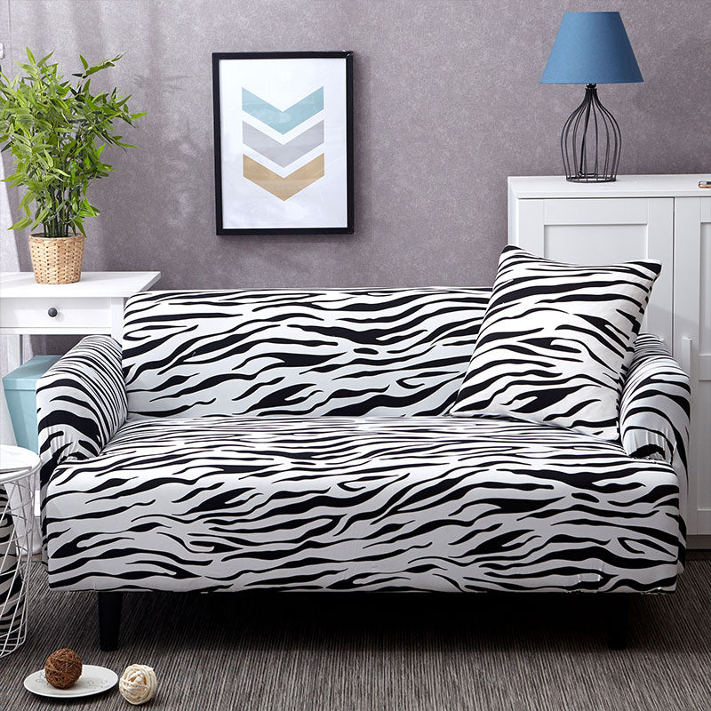 Black & White Zebra Print Sofa Couch Cover