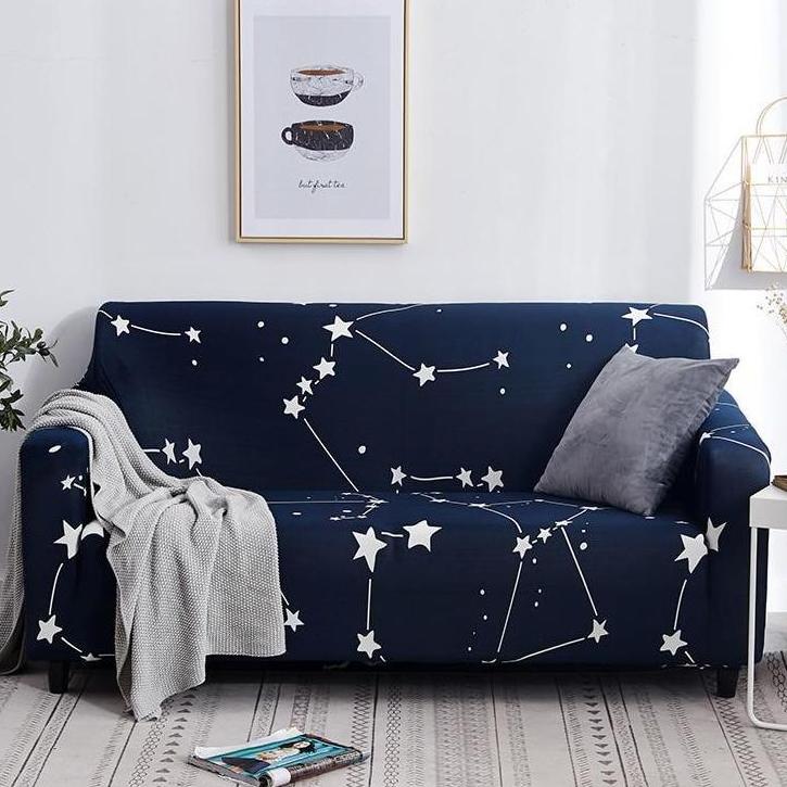 Dark Blue Constellation Star Print Sofa Couch Cover