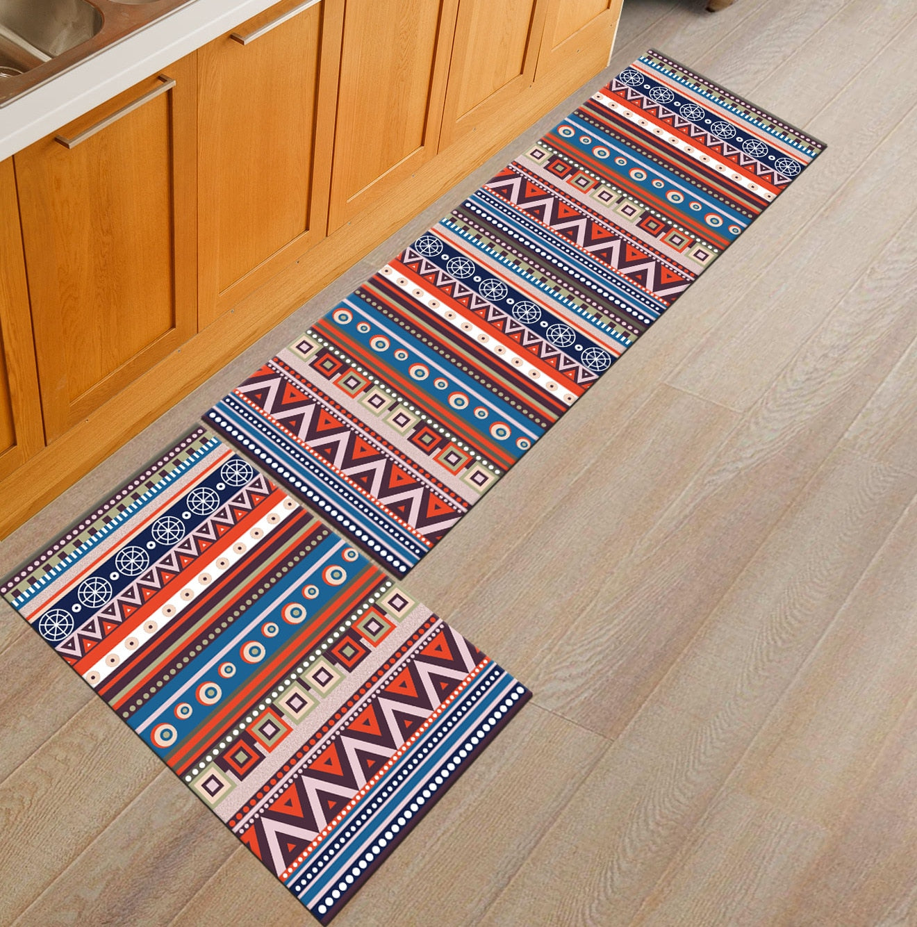 Multi-color Boho Native Pattern Door Mat / Floor Runner