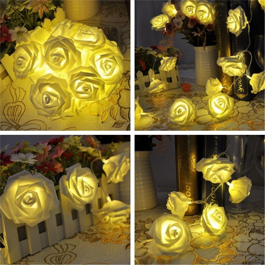 Battery-power Rose Led Flower String Light