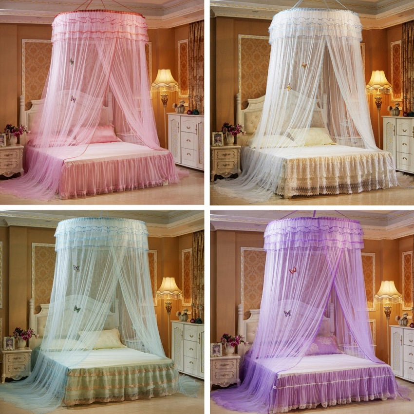 Sheer 47" Round Ruffled Princess Bed Canopy