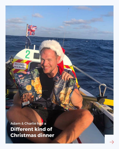 Adam preparing for Christmas dinner on the ocean. Photo credit: Atlantic Campaigns 