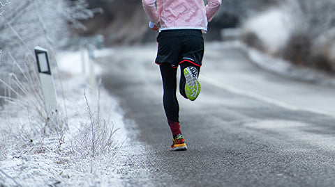 Someone running on an icy road