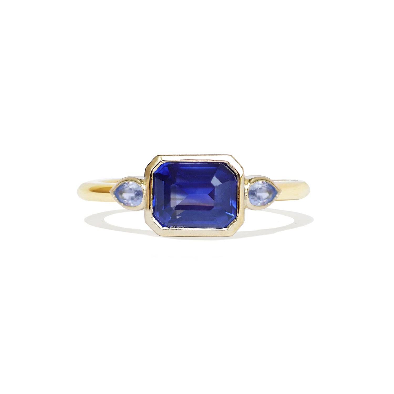 East West Sapphire and Pear Trio Ring - Berlinger Jewelry product image