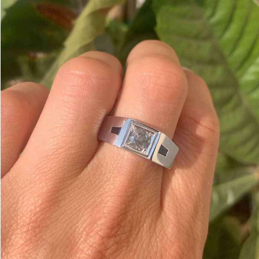 Berlinger Jewelry Men's Asscher Cut Diamond Engagement Ring