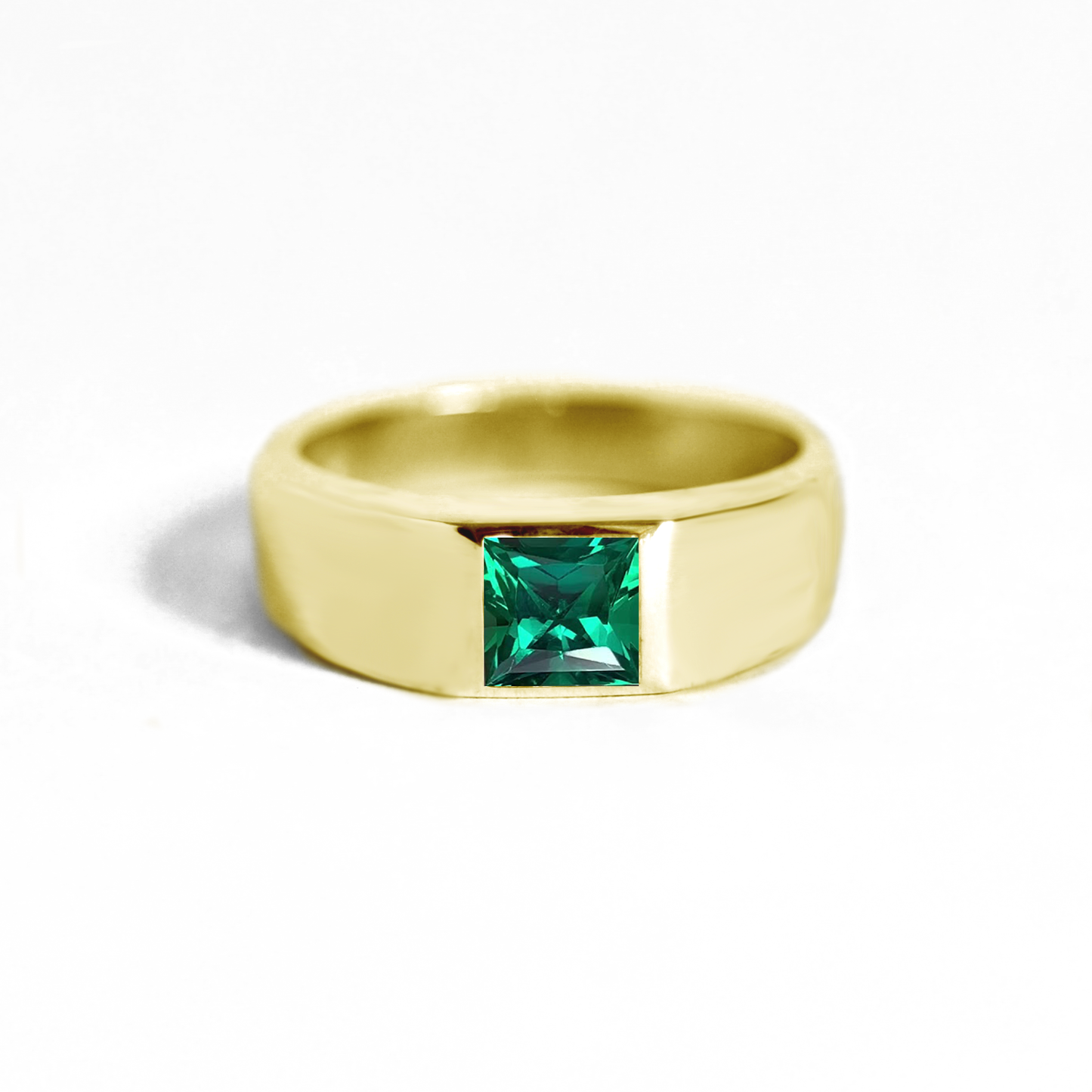 Princess Cut Emerald Signet Ring | Berlinger Jewelry