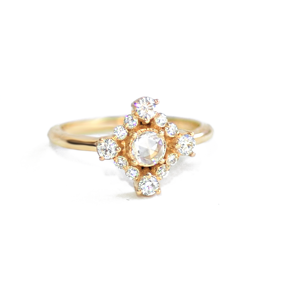 Rose Gold Diamond Halo Engagement Ring | Berlinger Jewelry