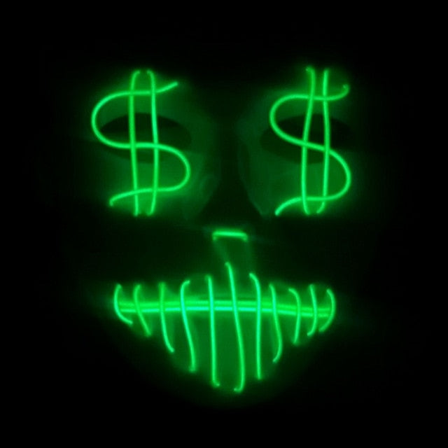 LED Dollar Signs Mask (10 Colors) – LED Mask Collection
