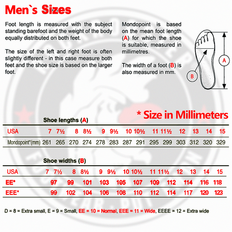 Wide Feet Measurement Chart