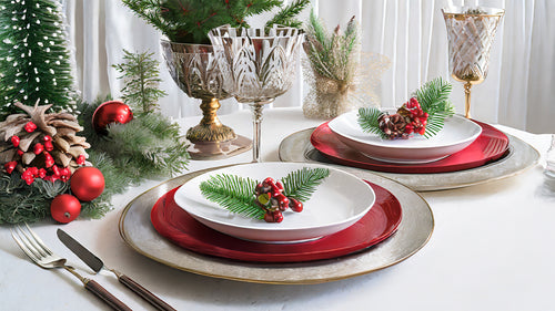 Christmas table setting created by ai