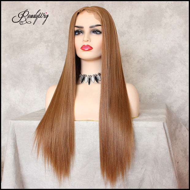 Strawberry Blonde Silky Straight 13x6 Lace Front Wig Readywig