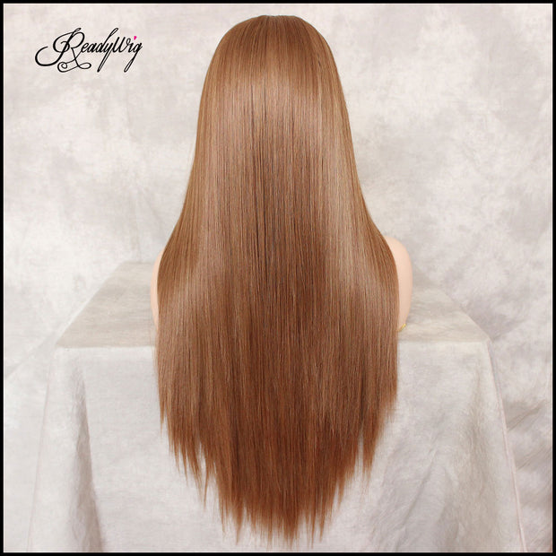 Strawberry Blonde Silky Straight 13x6 Lace Front Wig Readywig