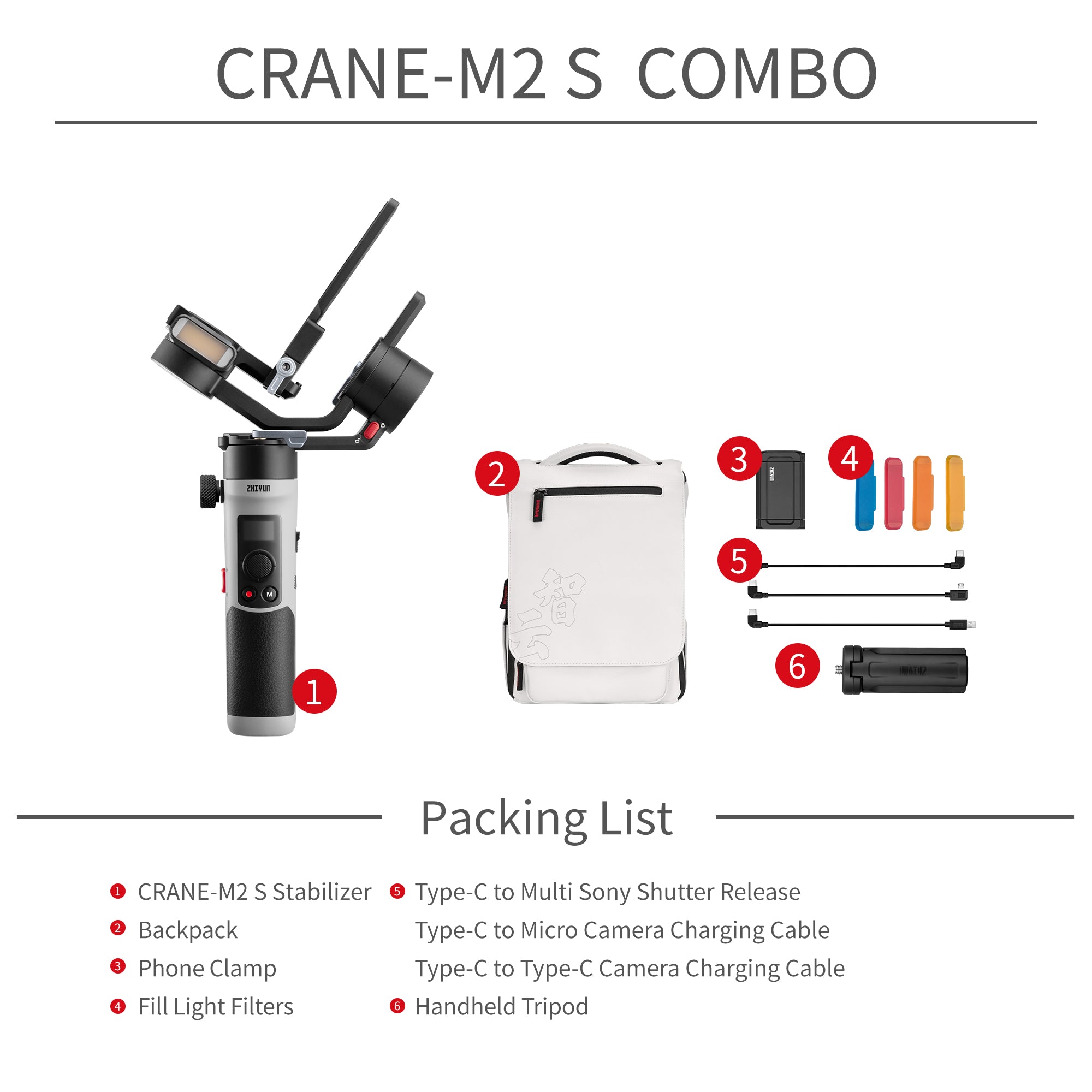 ZHIYUN Crane M2S Combo Kit Package List