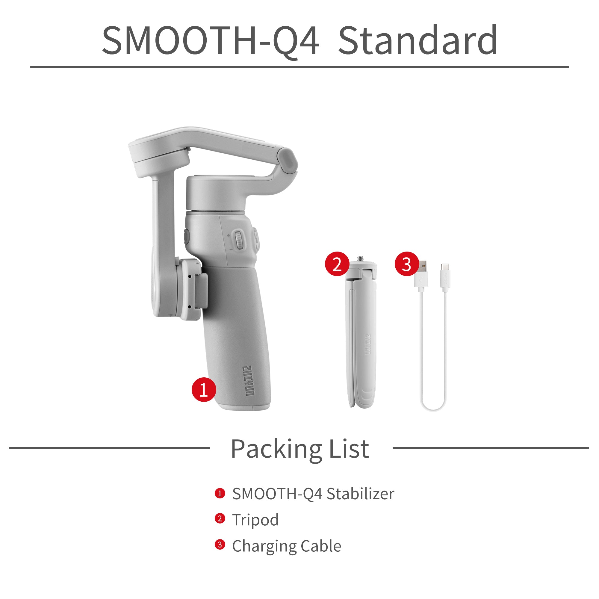 ZHIYUN Smooth Q4 Standard Kit Package List