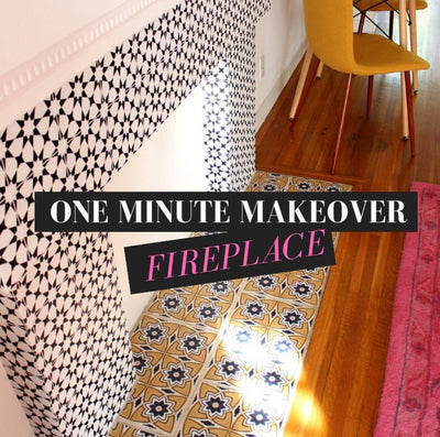 quadrostyle makeover fireplace diy tile stickers