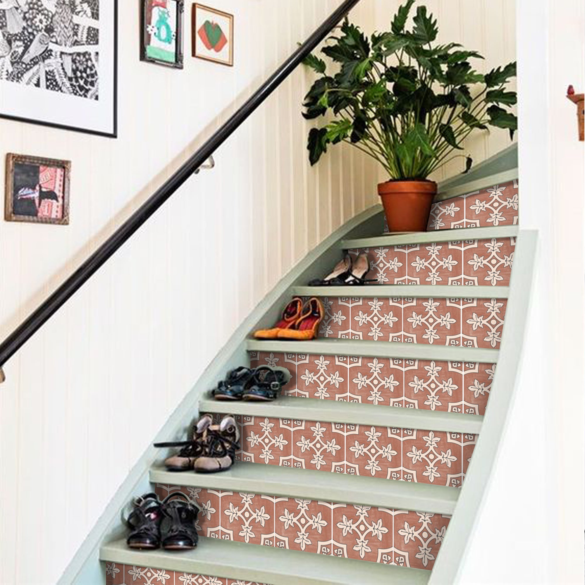 Marrakech Mix Stair Risers in Terracotta