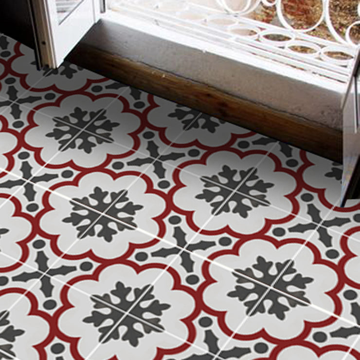 Download Vinyl Floor Tile Sticker European Genova In Rouge Quadrostyle