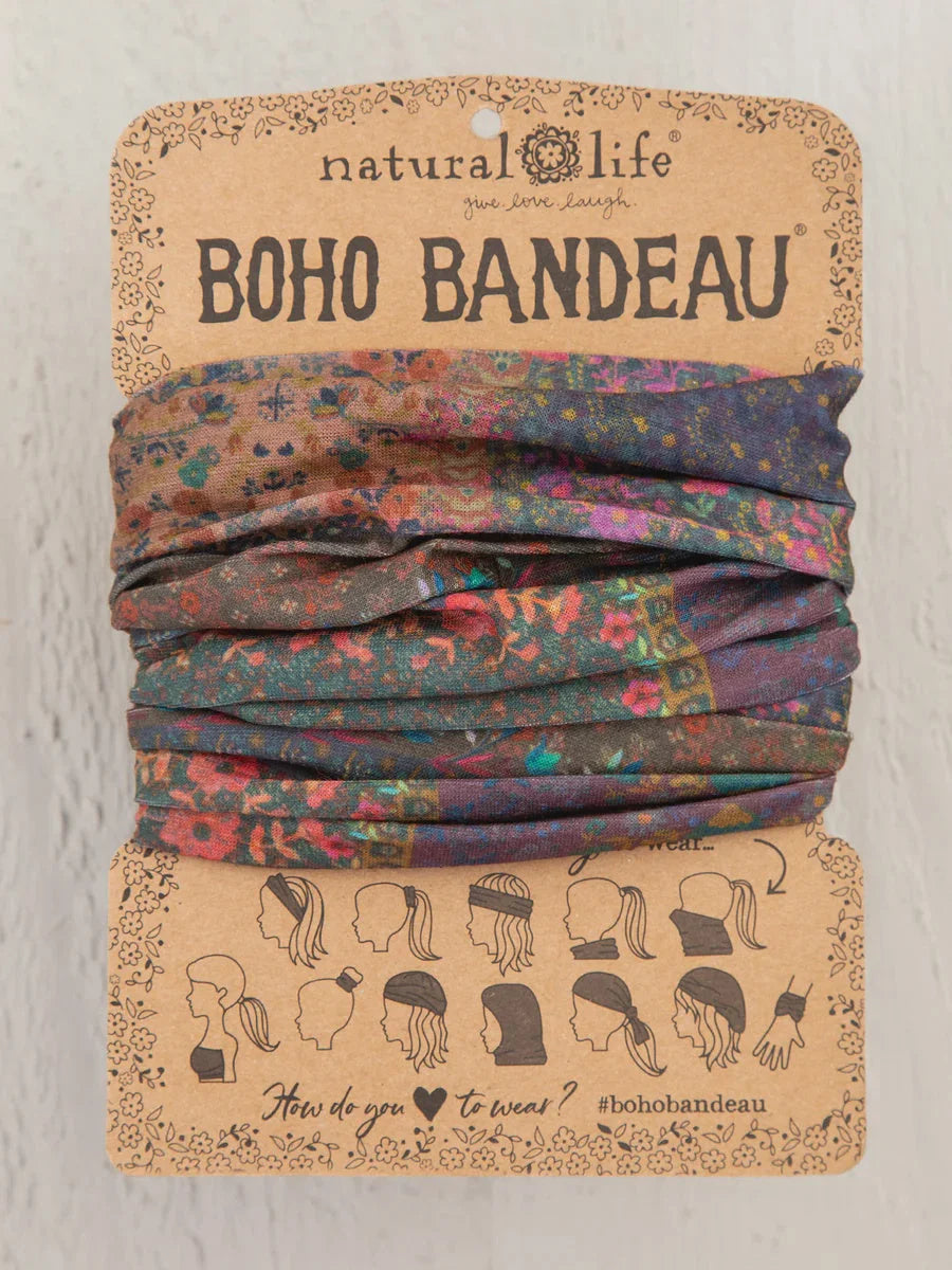 FULL BOHO BANDEAU HEADBAND - DARK PATCHWORK