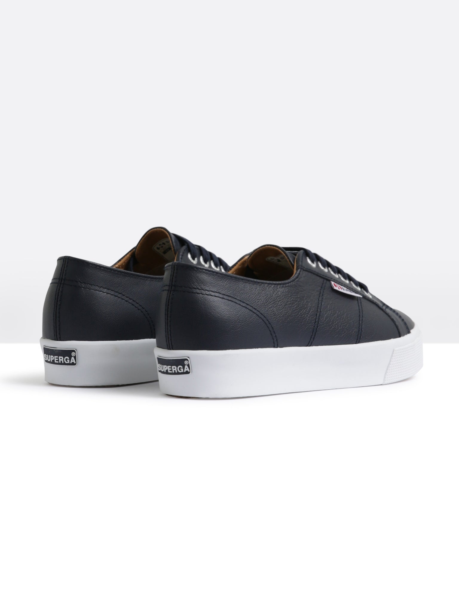 Superga Leather Flatform Shoe - Navy