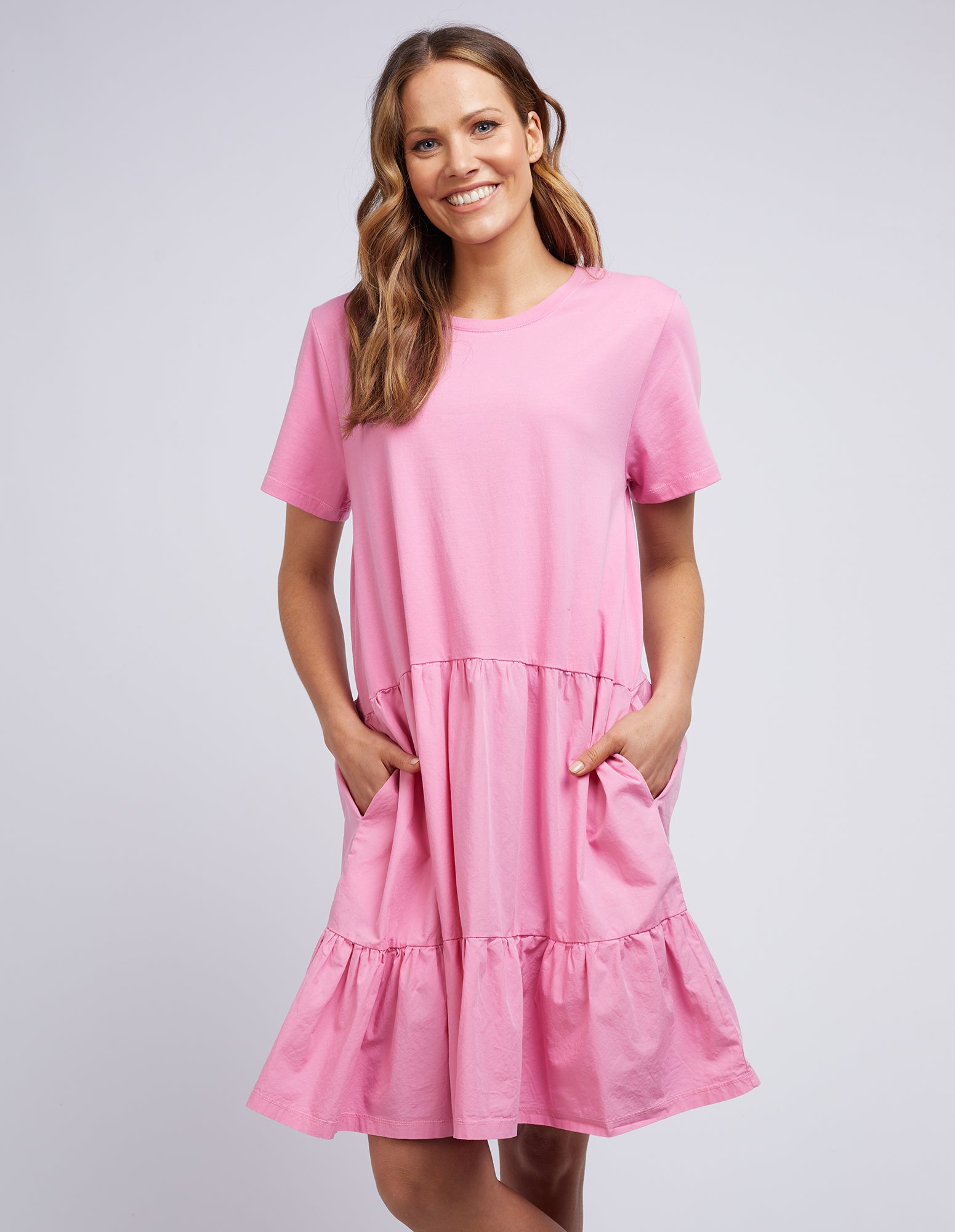 Plus Size Joanna Tee Dress - Bubblegum Pink