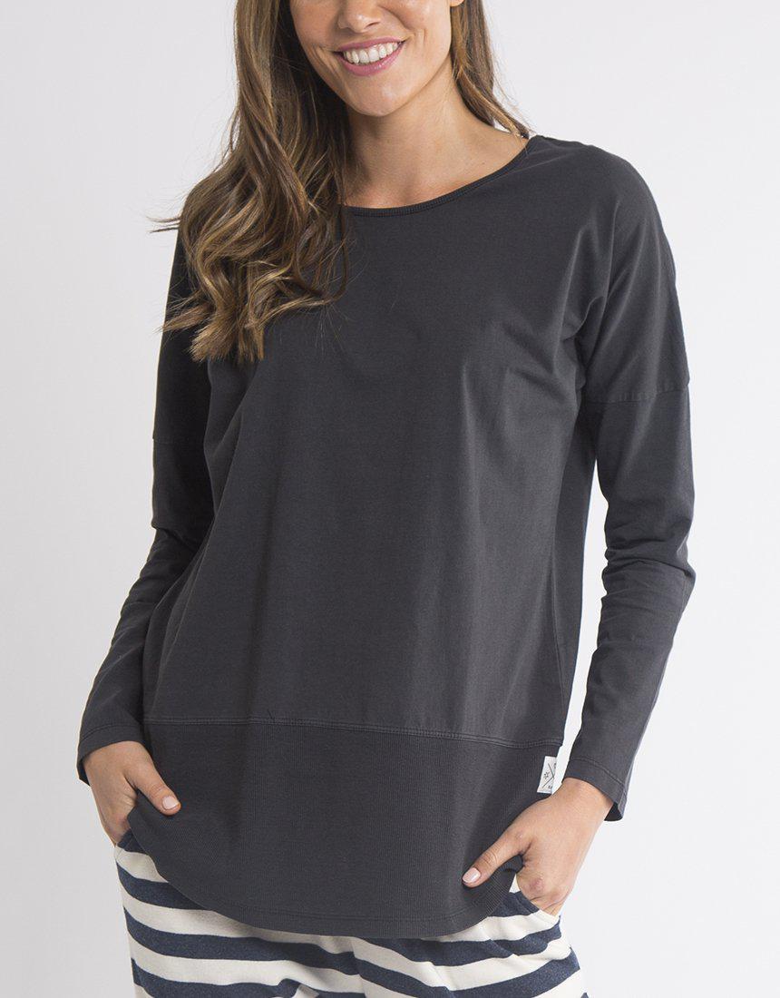 Fundamental Rib Long Sleeve Tee - Black