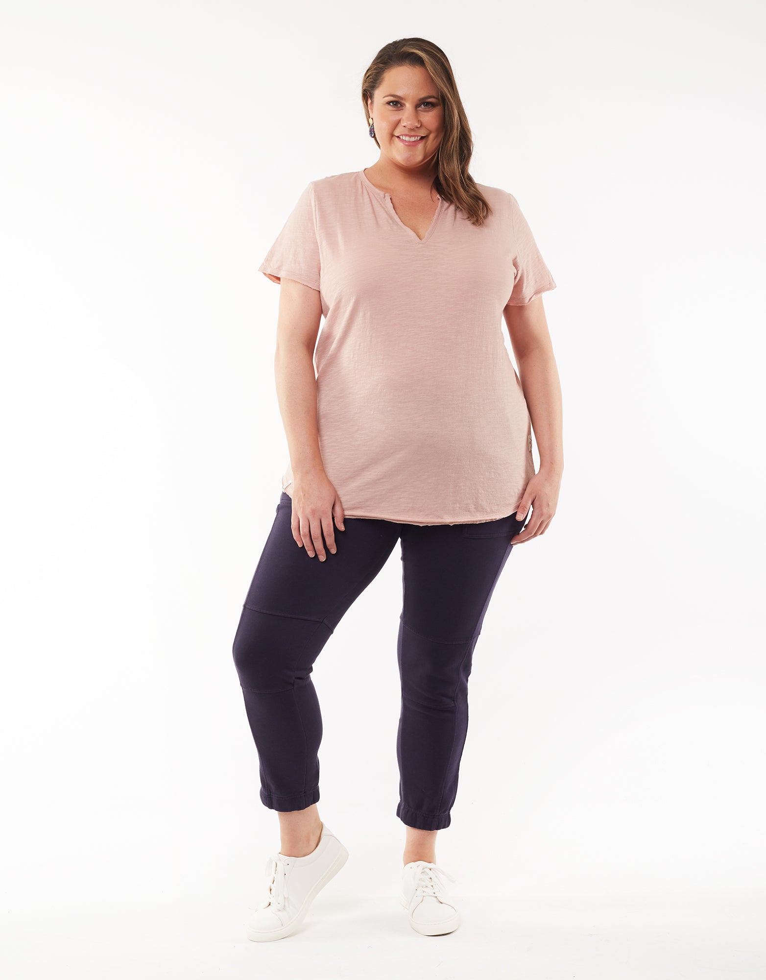 Plus Size St Helens Henley Tee - Pink