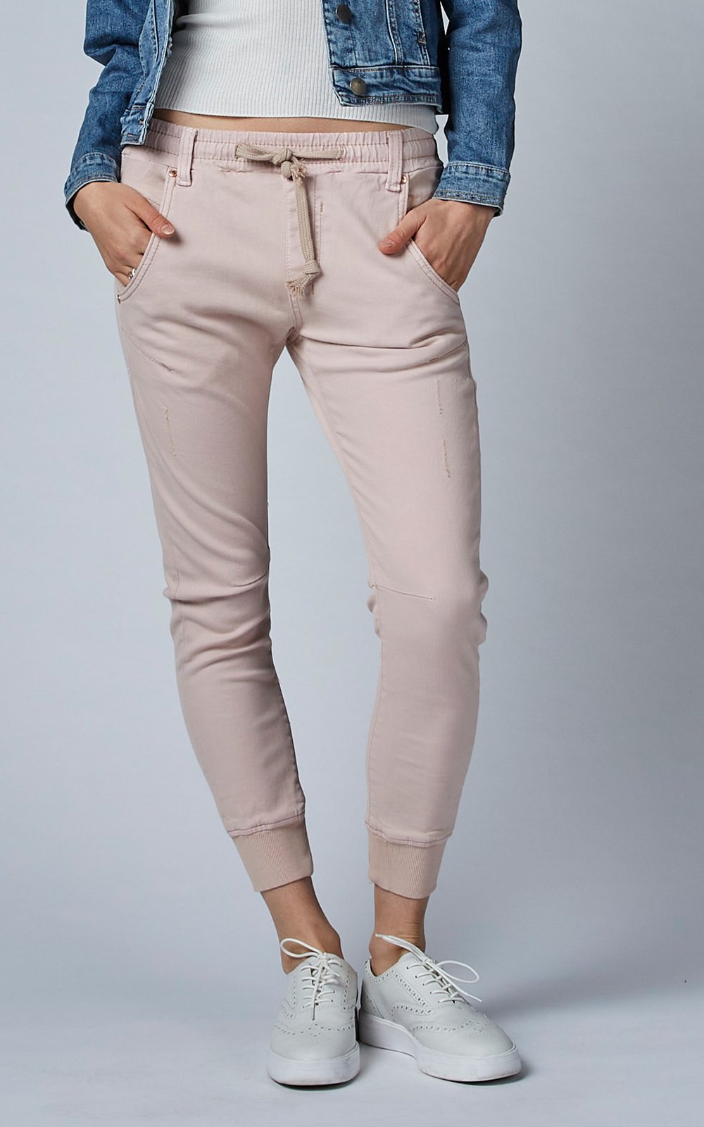 Active Denim Joggers - Rose Dust