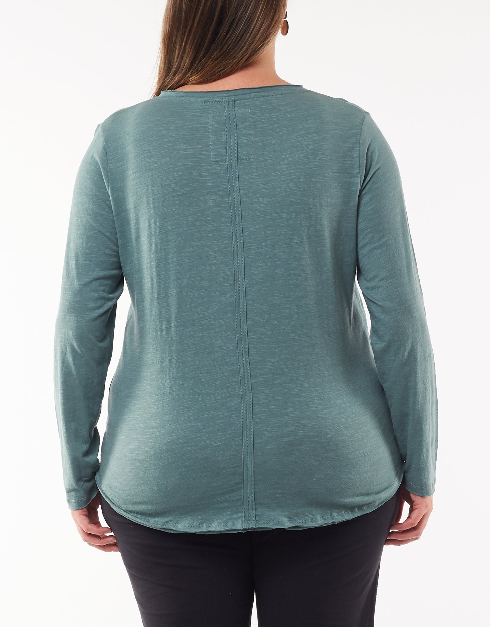 Coles Bay Henley Long Sleeve Tee - Pine Green