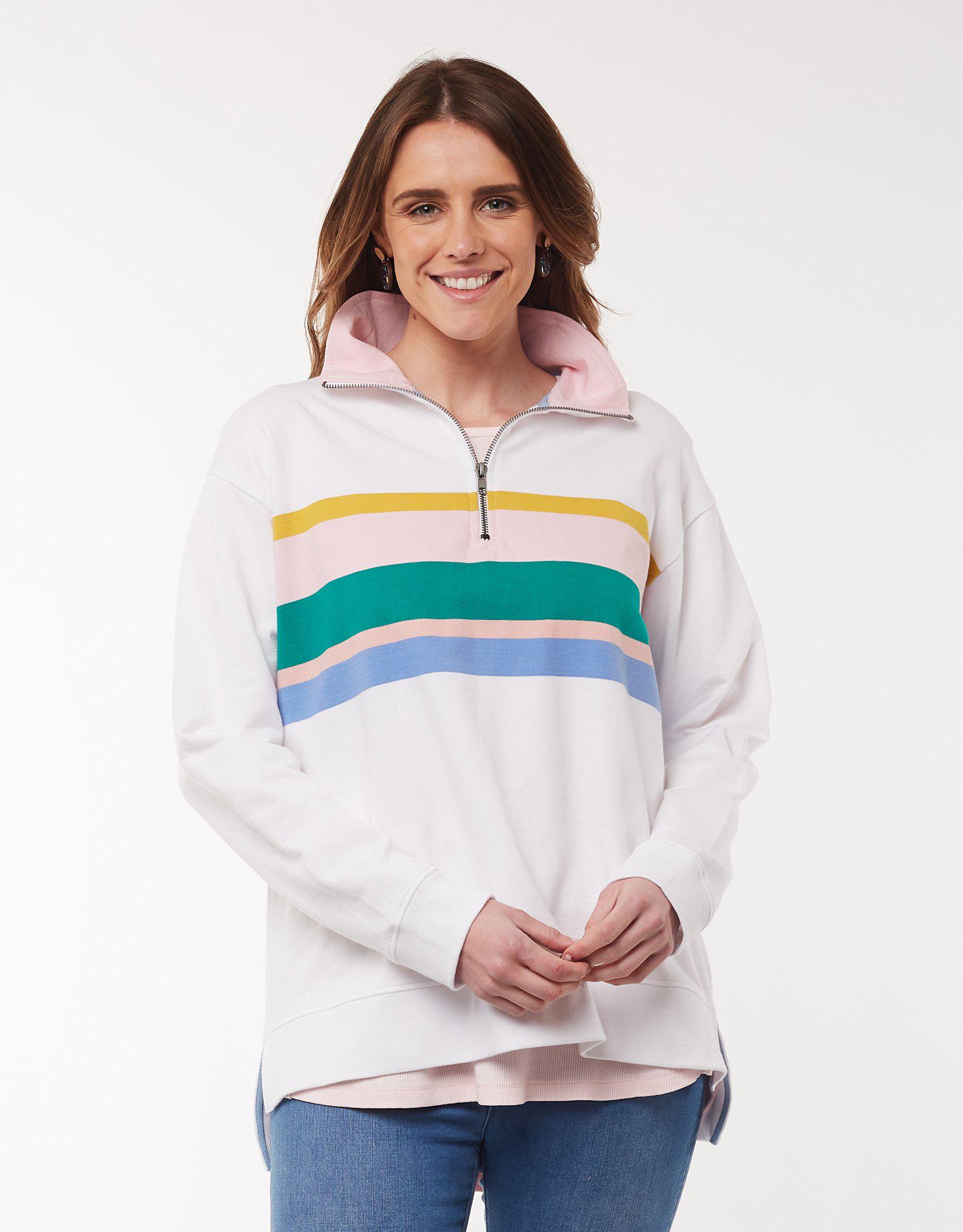 My Crush Zip Neck Fleece - White