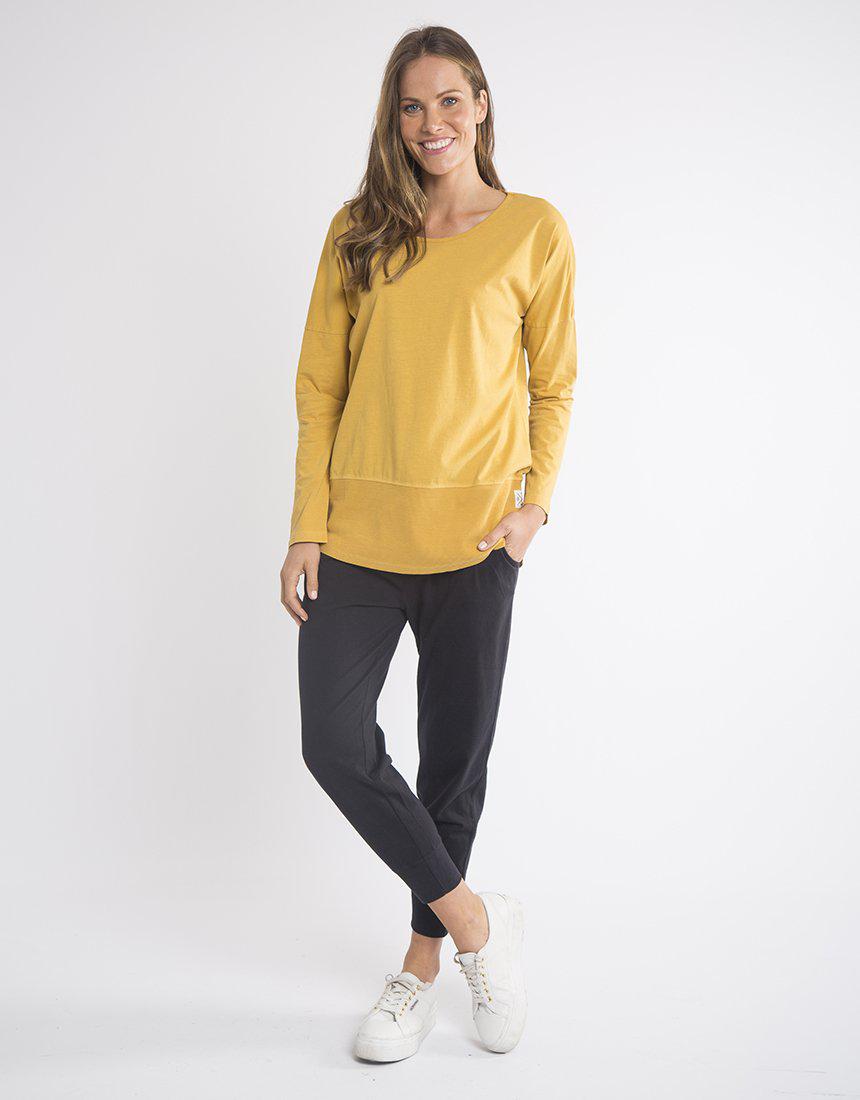 Fundamental Rib Long Sleeve Tee - Mustard