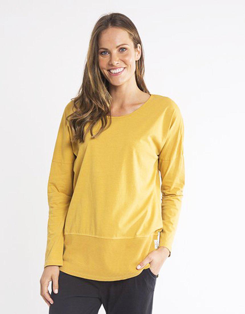 Fundamental Rib Long Sleeve Tee - Mustard