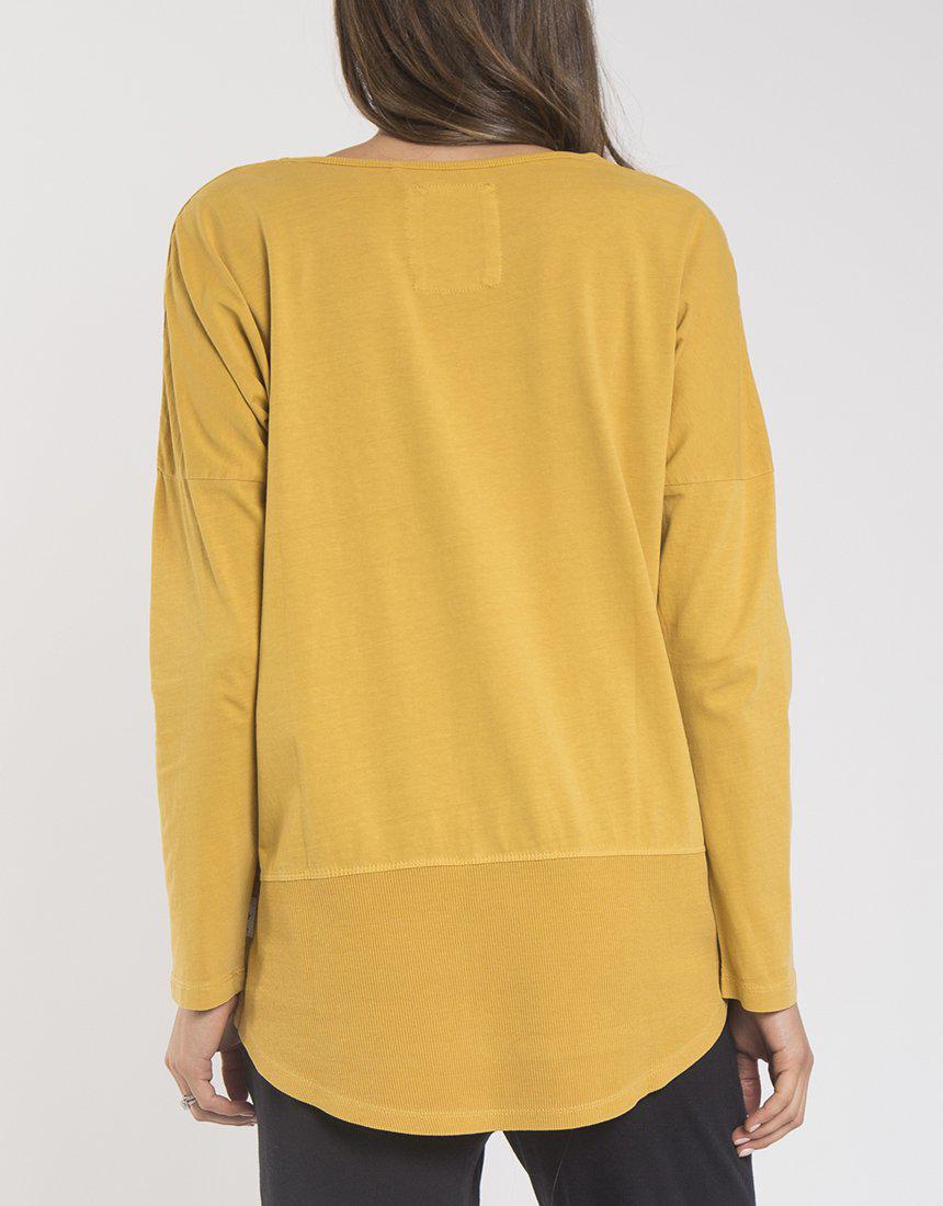 Fundamental Rib Long Sleeve Tee - Mustard