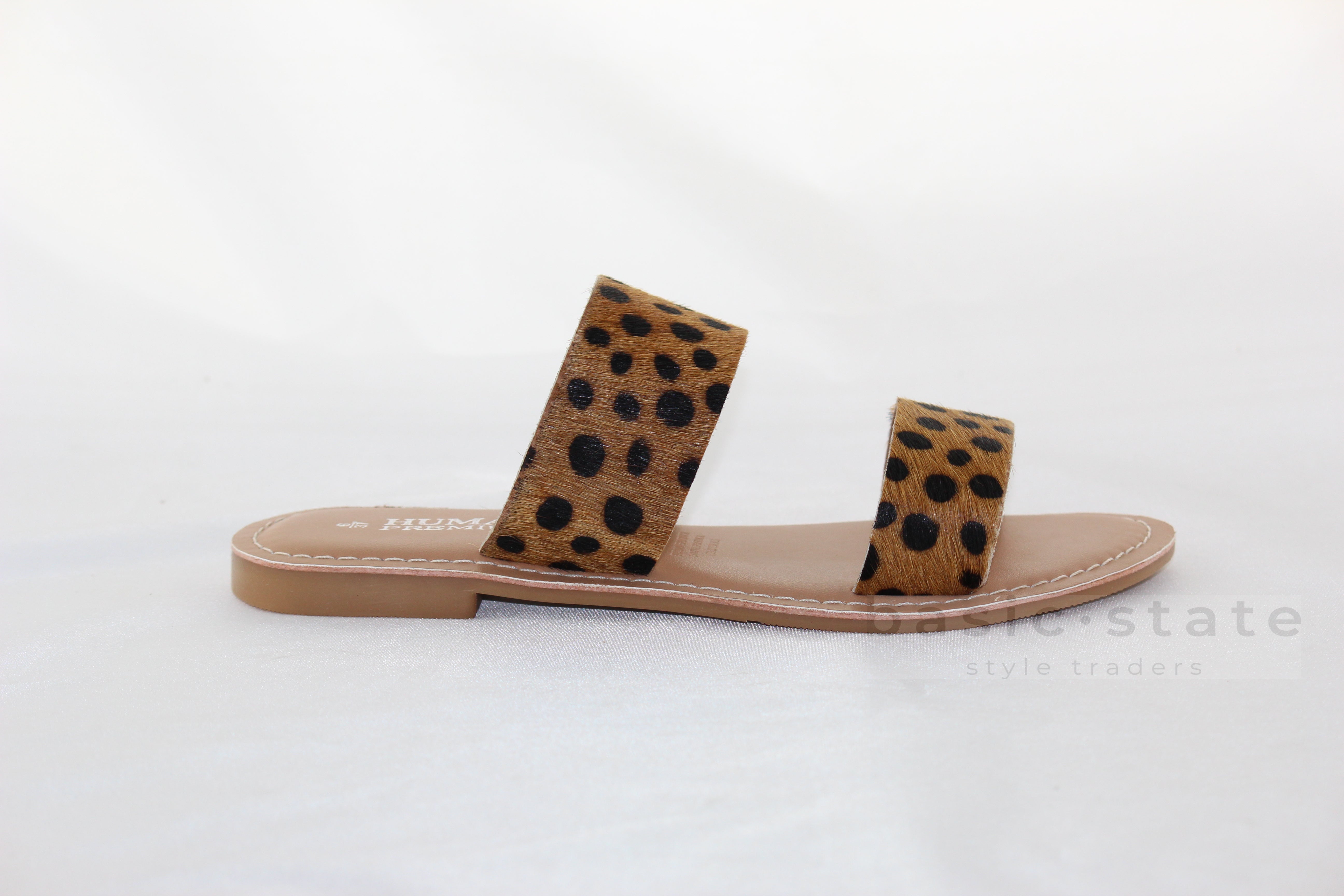 Dakota Leather Slides || Animal Print