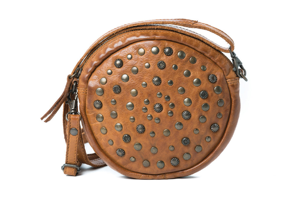 'Geneva' Round Studded - Leather Bag